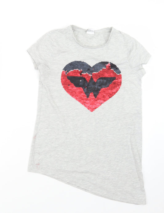 George Girls Grey   Basic T-Shirt Size 11-12 Years  - Wonder Woman