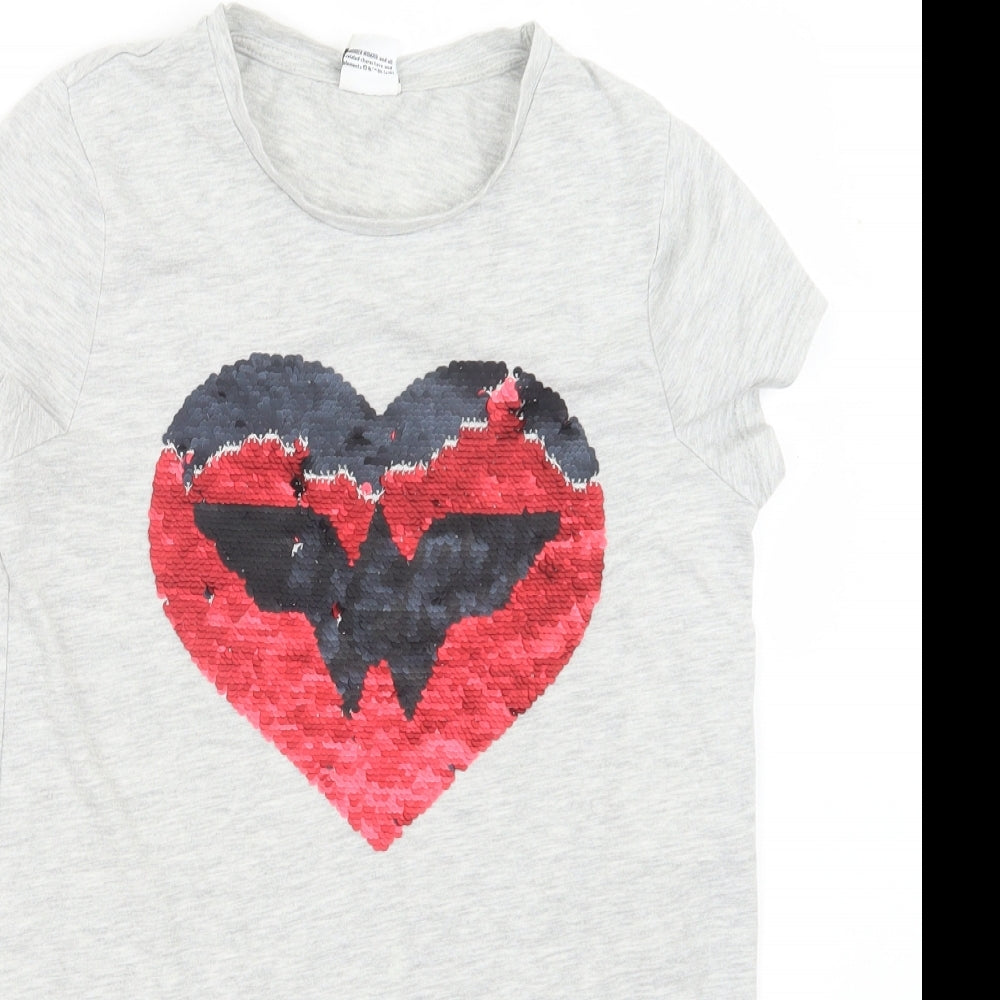 George Girls Grey   Basic T-Shirt Size 11-12 Years  - Wonder Woman