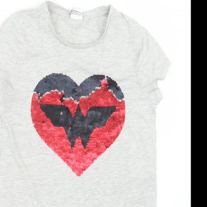 George Girls Grey   Basic T-Shirt Size 11-12 Years  - Wonder Woman