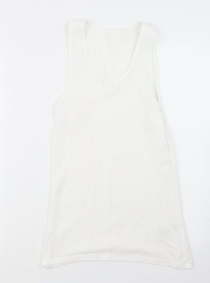 Womens UK Size S Marks and Spencer White Basic T-Shirt