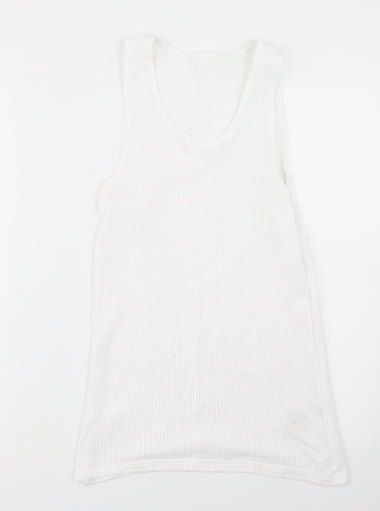 Womens UK Size S Marks and Spencer White Basic T-Shirt