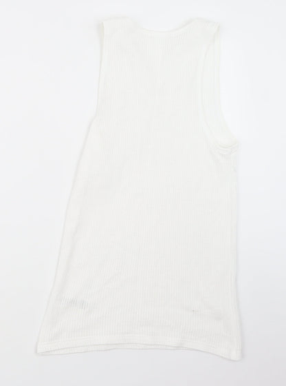 Womens UK Size S Marks and Spencer White Basic T-Shirt