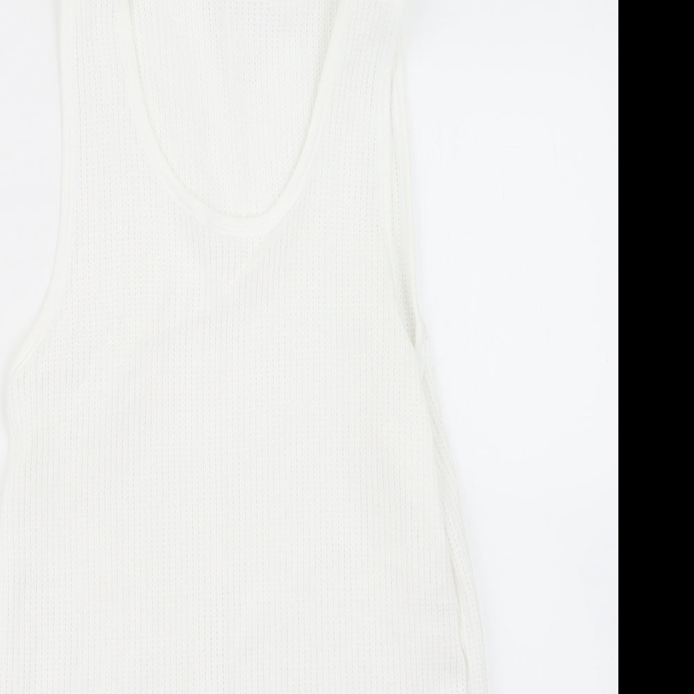 Womens UK Size S Marks and Spencer White Basic T-Shirt