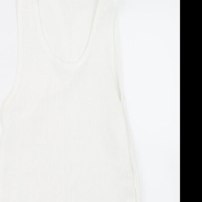 Womens UK Size S Marks and Spencer White Basic T-Shirt