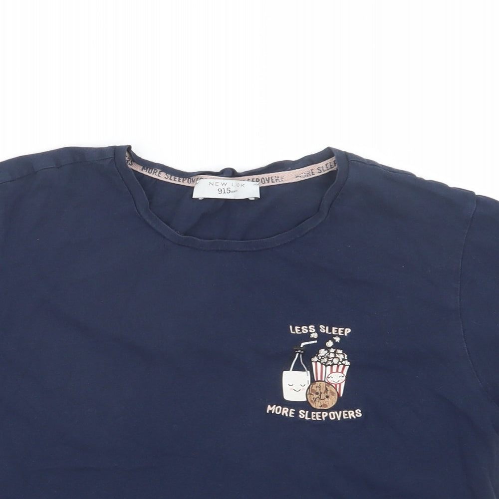 New Look Girls Blue Geometric  Top Pyjama Top Size M