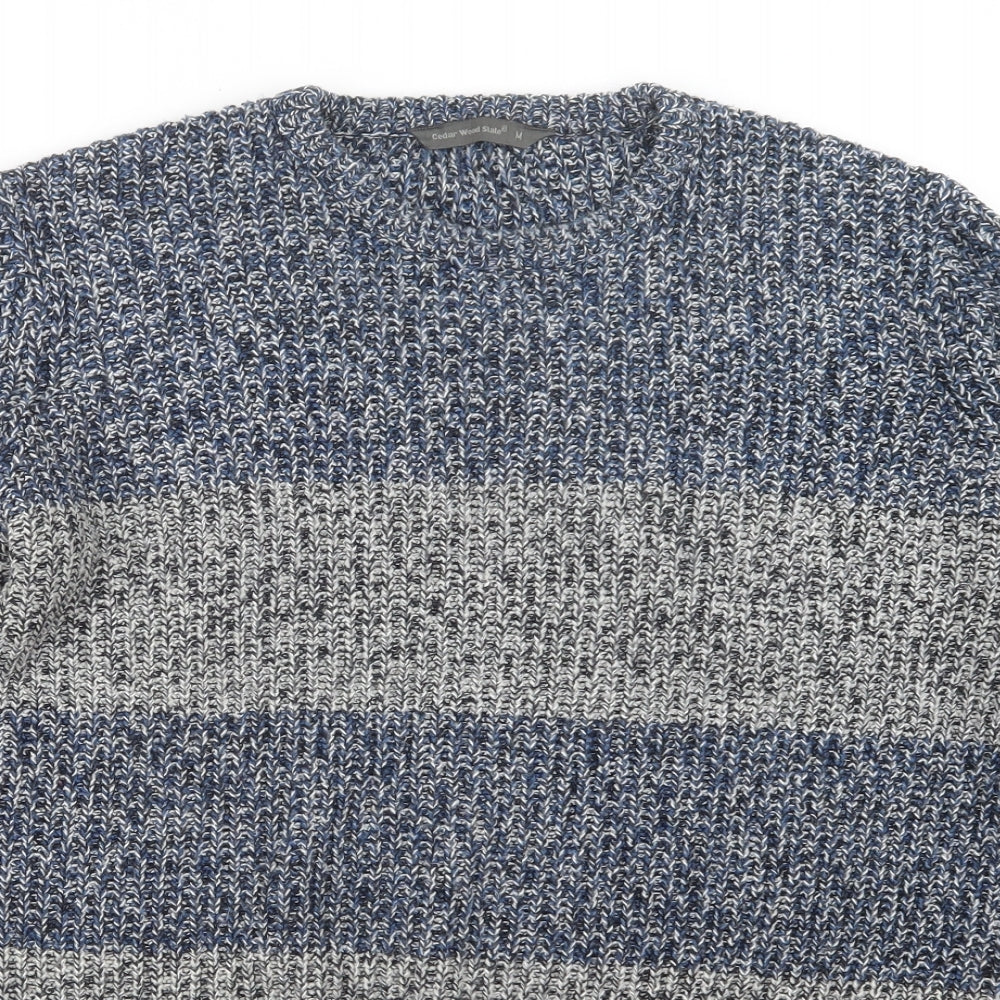 Cedar Wood State Mens Blue  Knit Pullover Jumper Size M