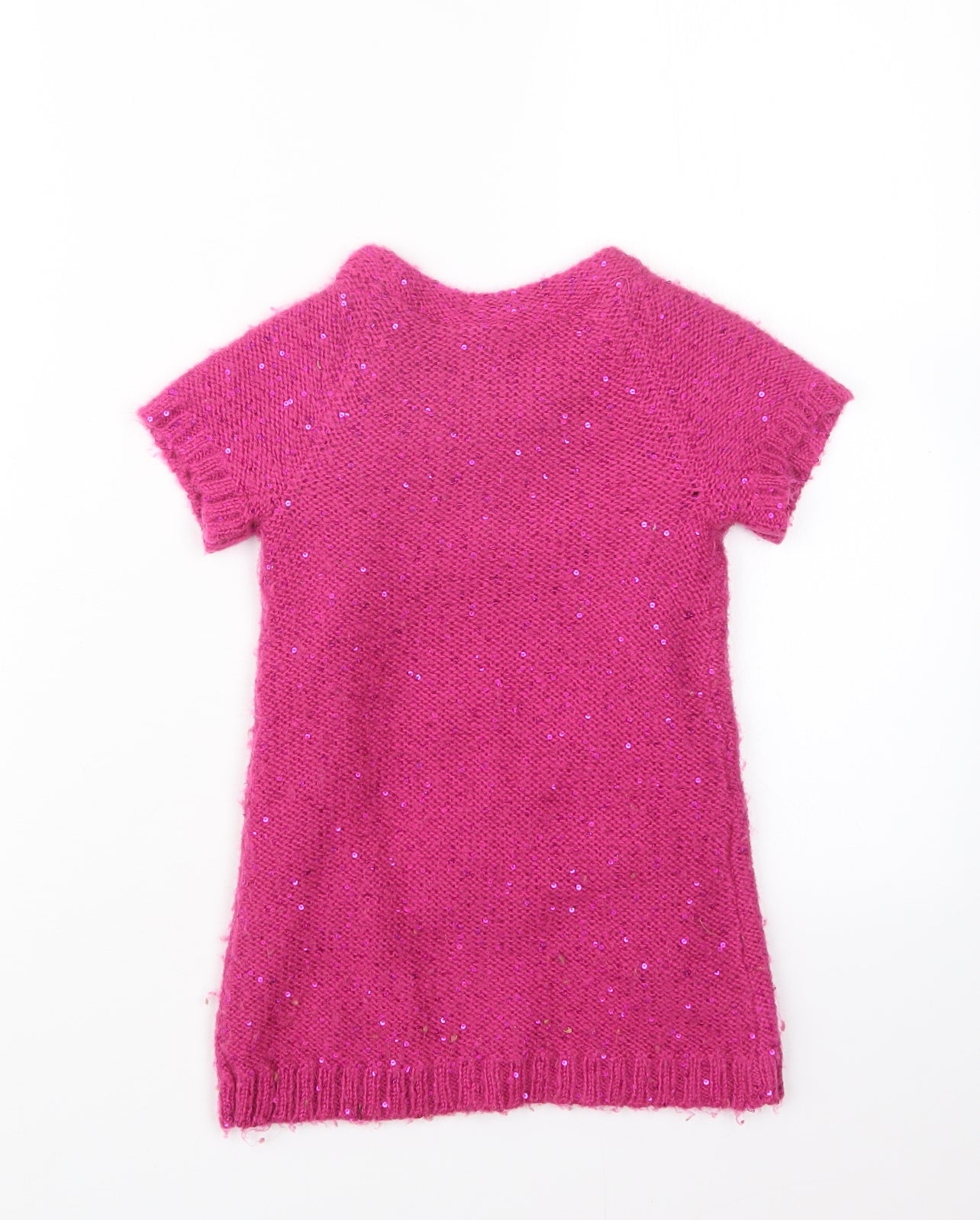 John Lewis Girls Pink  Knit Pullover Jumper Size 2 Years  - Long