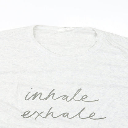 Close-up detail of thought women’s grey geometric top pyjama top, size S
