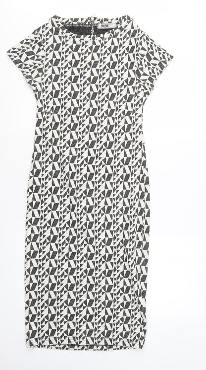 Portobello Punk Womens Black Geometric  Pencil Dress  Size 12