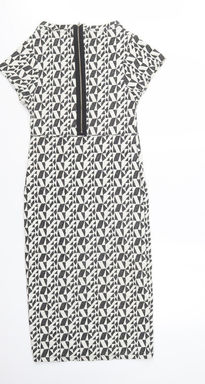 Portobello Punk Womens Black Geometric  Pencil Dress  Size 12