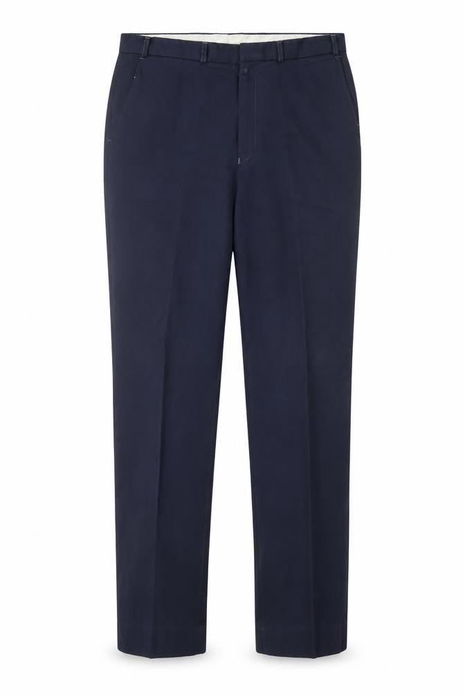 Front view of Canda men’s blue trousers, size 34, in, 29-inch leg