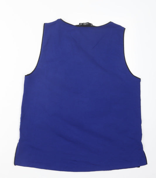 Womens UK Size L Mango Blue Basic Blouse