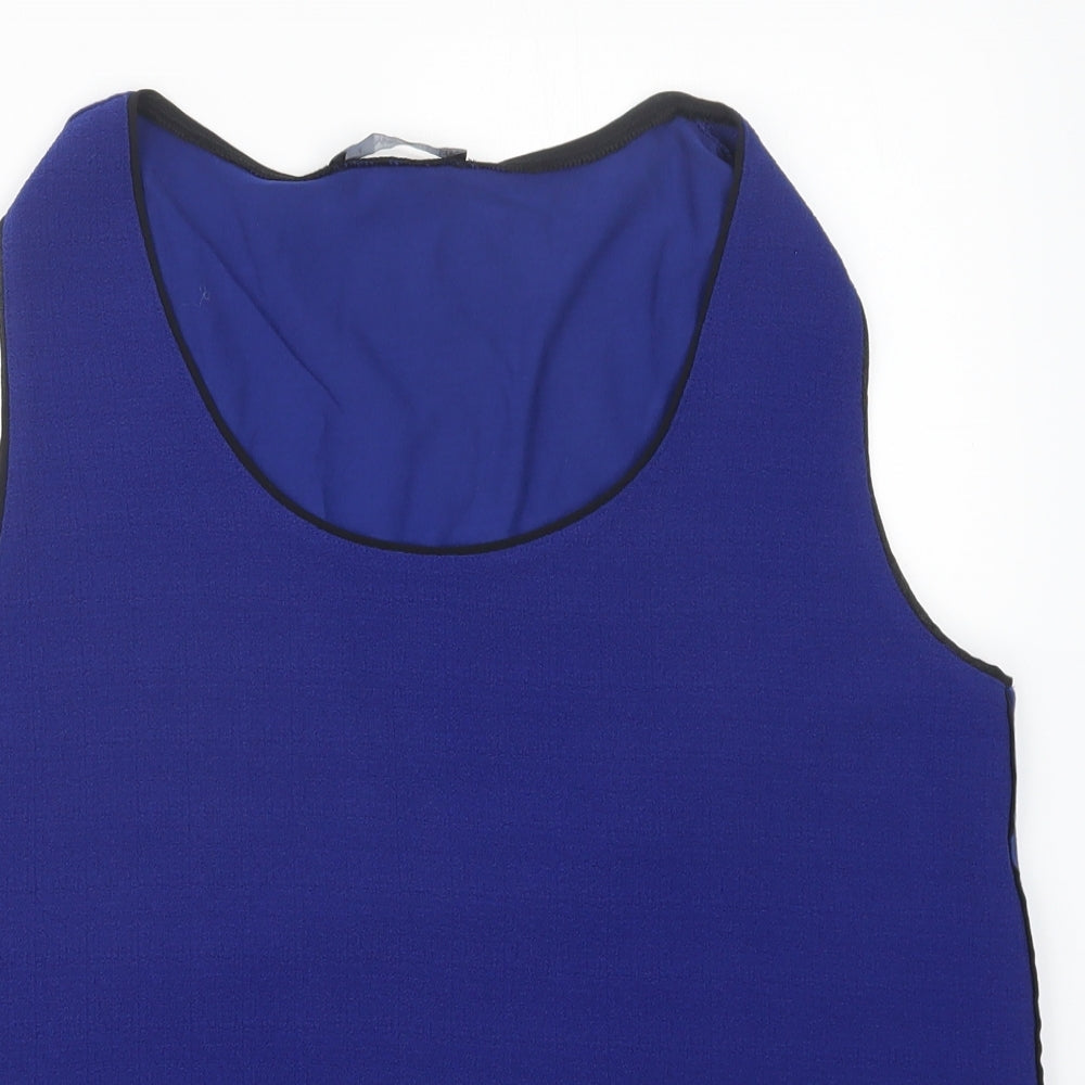 Womens UK Size L Mango Blue Basic Blouse