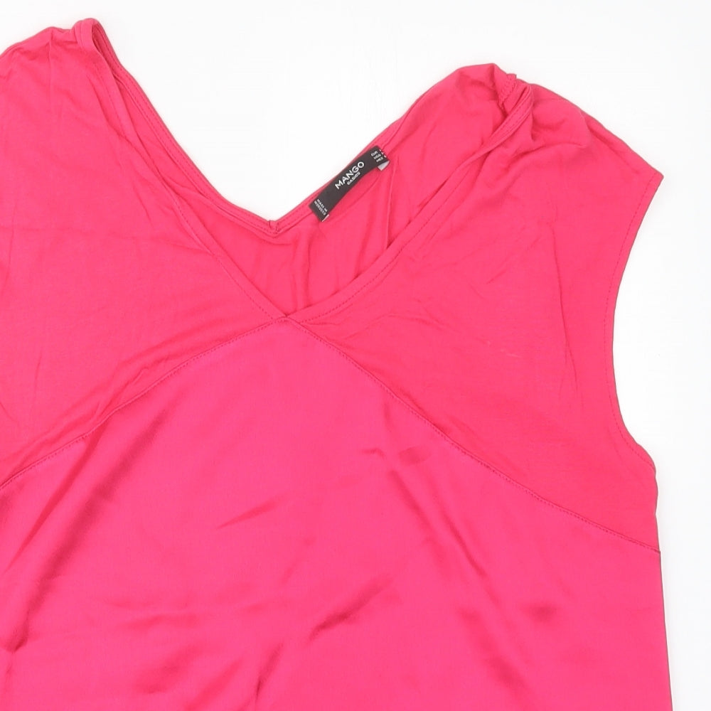 Womens UK Size L Mango Pink Basic Blouse