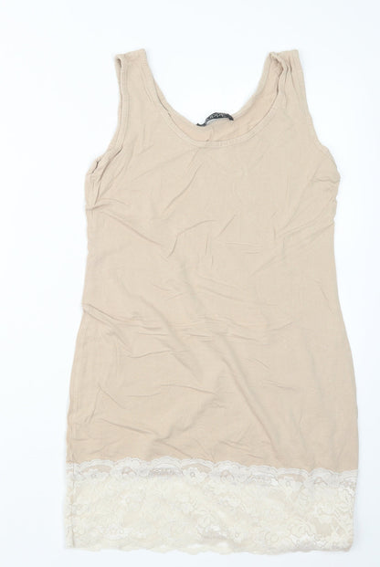 ZUPPE Womens Beige   Basic T-Shirt Size 10