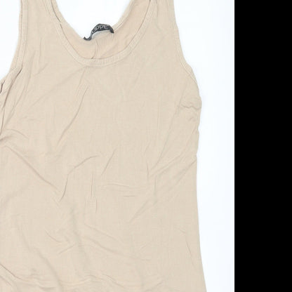 ZUPPE Womens Beige   Basic T-Shirt Size 10