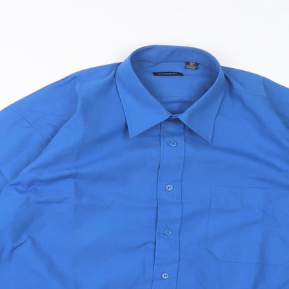 Mens UK Size 16.5 Madison Blue  Button-Up Long Sleeve Casual Shirt