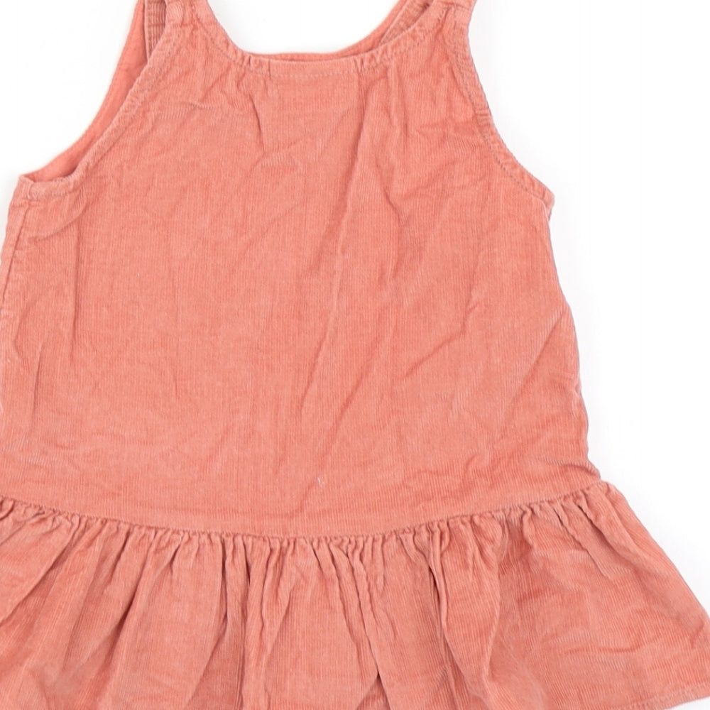 NEXT Girls Brown   Pinafore/Dungaree Dress  Size 6-9 Months