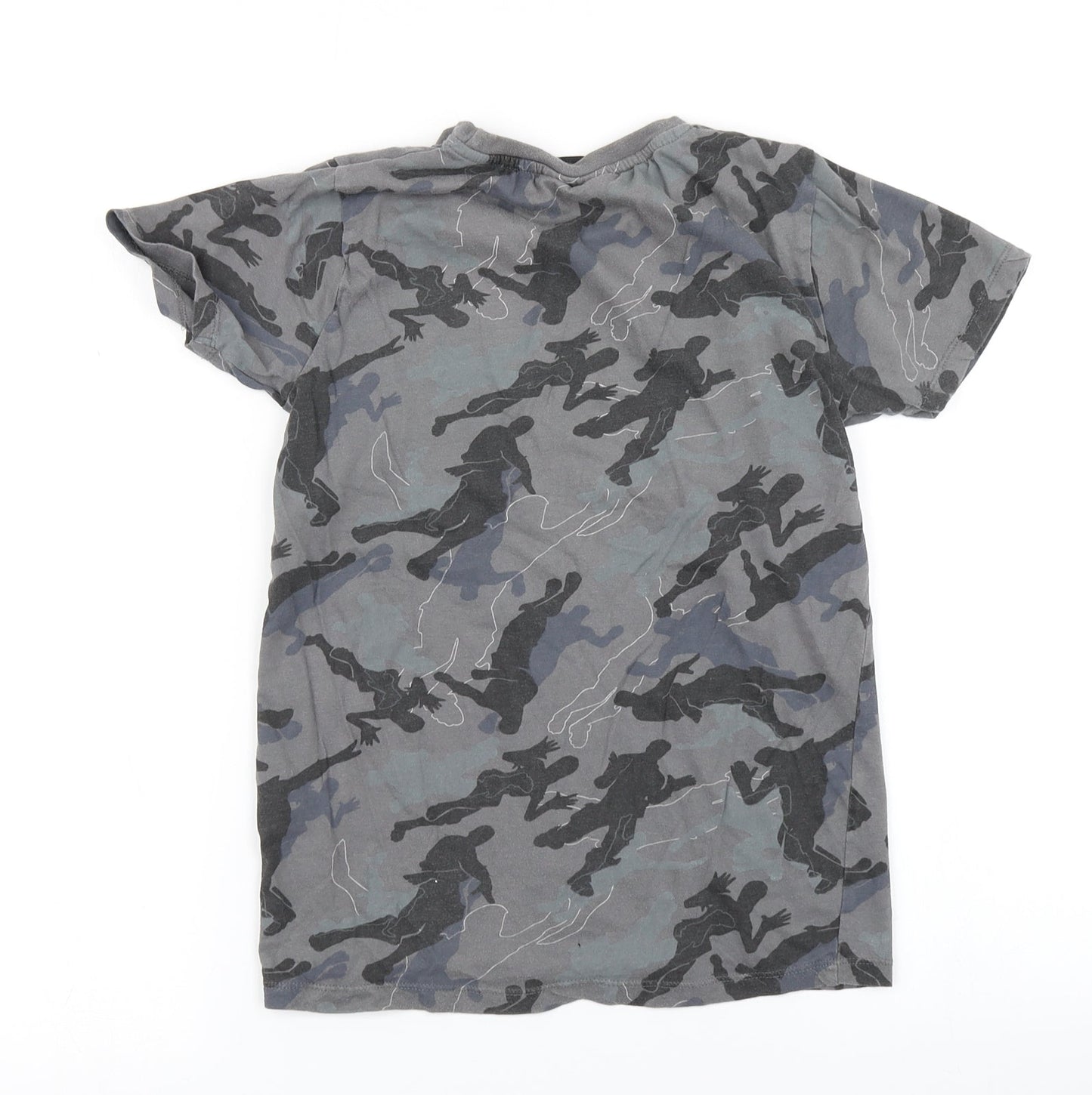 Pep & Co Boys Grey Camouflage  Basic T-Shirt Size S  - Fortnite