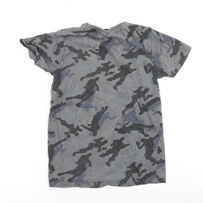 Pep & Co Boys Grey Camouflage  Basic T-Shirt Size S  - Fortnite