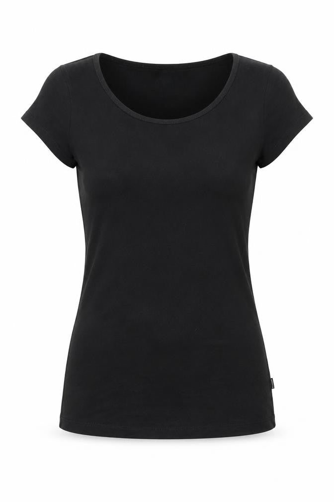 Front view of Reserved Basic women’s black basic t-shirt, size S