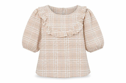 Womens UK Size 12 Papaya Brown Basic Blouse