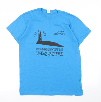 Mens UK Size M Gildan Blue  T-Shirt