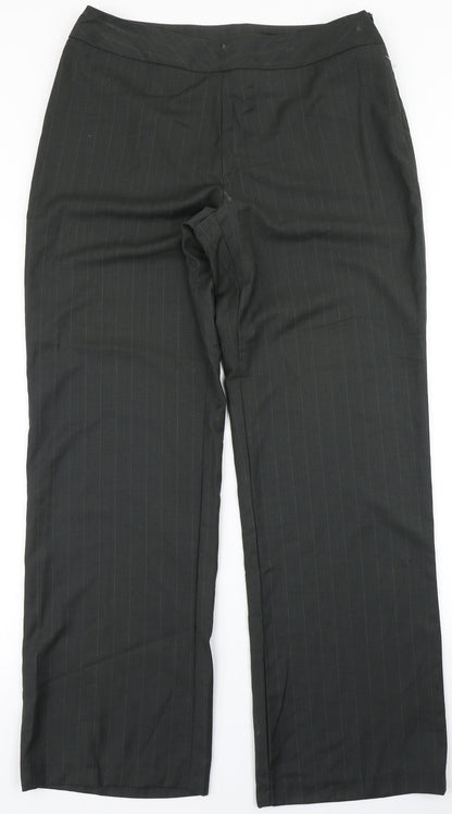 Womens UK Size 14 Klass Regular Fit Dress Pants Green Trousers