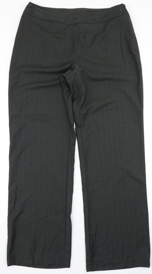Womens UK Size 14 Klass Regular Fit Dress Pants Green Trousers
