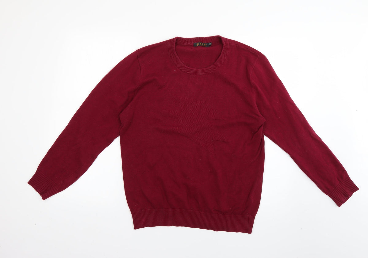 Additional front view of tichlanz men’s red jumper, size XL
