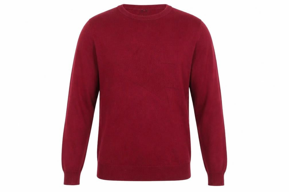 Front view of tichlanz men’s red jumper, size XL