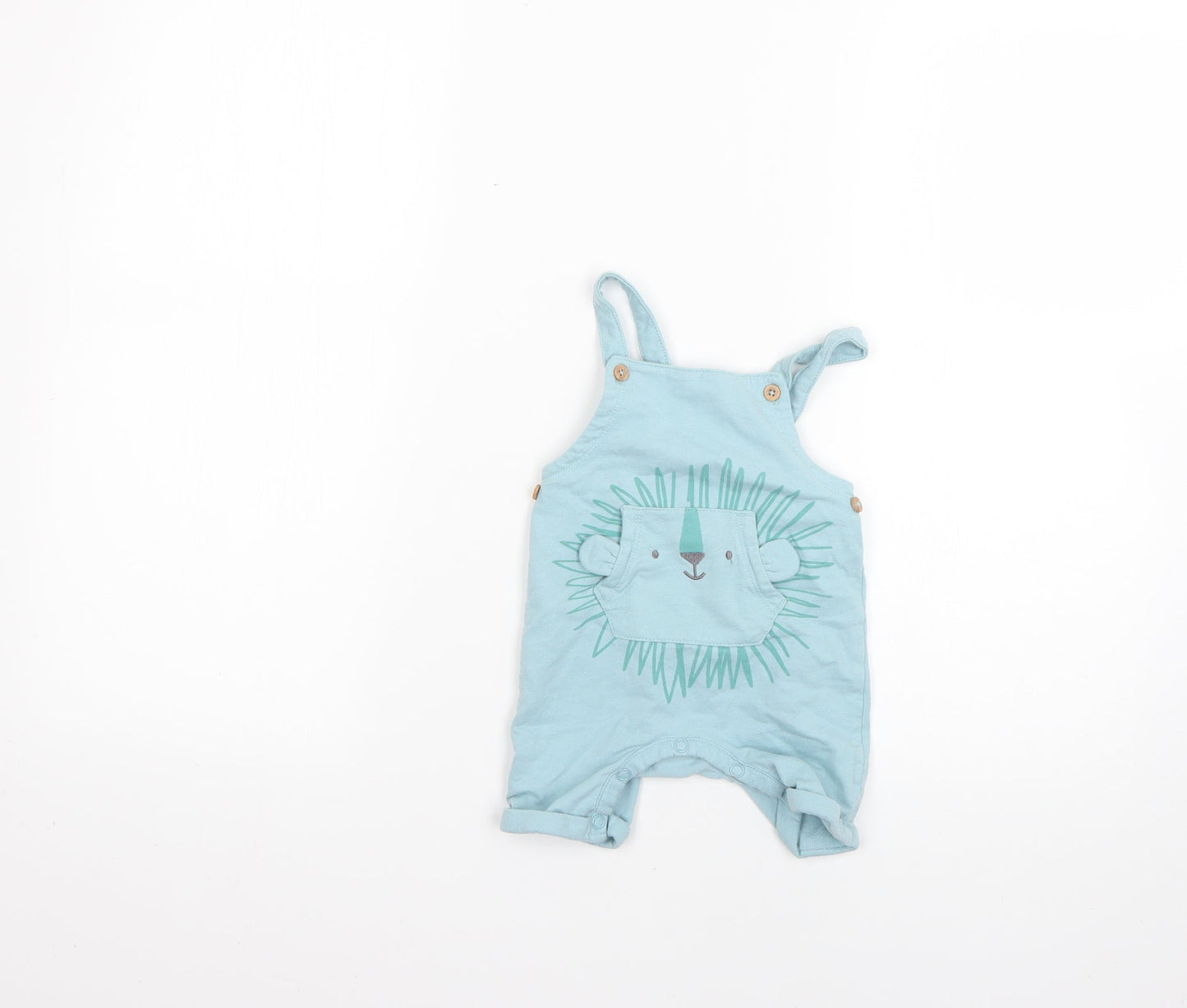 Matalan Baby Blue Geometric  Dungaree One-Piece Size 3-6 Months