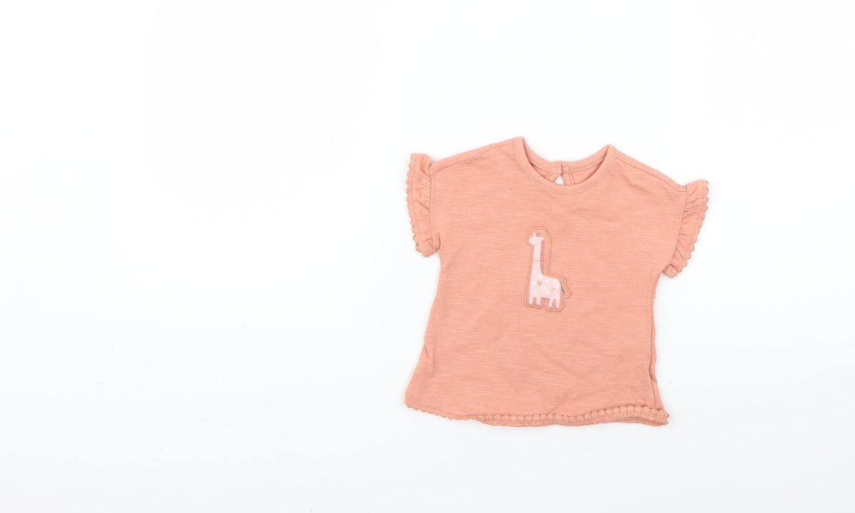 Additional front view of George Baby Pink Basic T-Shirt, size 0-3, Months
