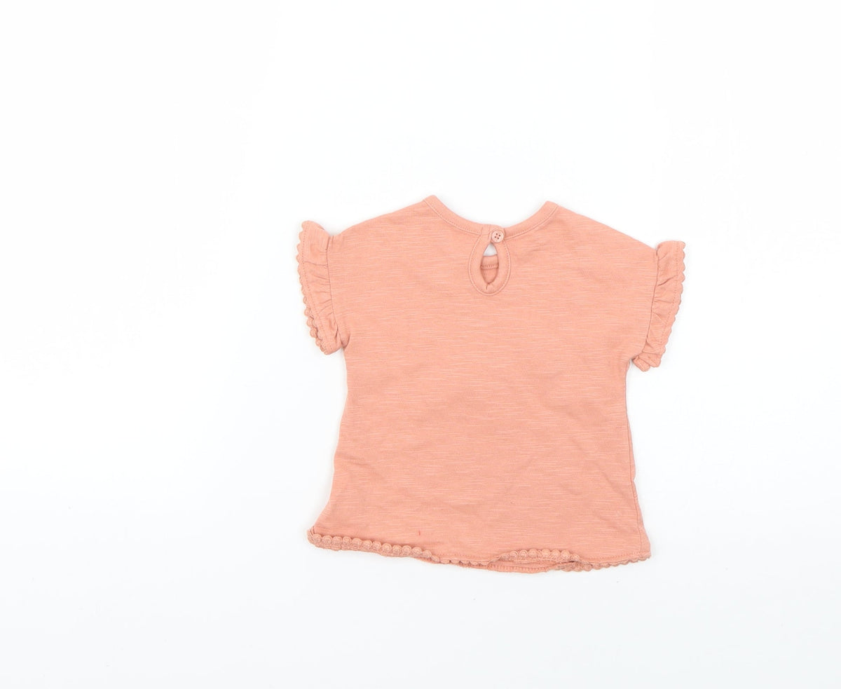 Back view of George Baby Pink Basic T-Shirt, size 0-3, Months