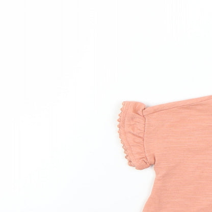 Close-up detail of George Baby Pink Basic T-Shirt, size 0-3, Months