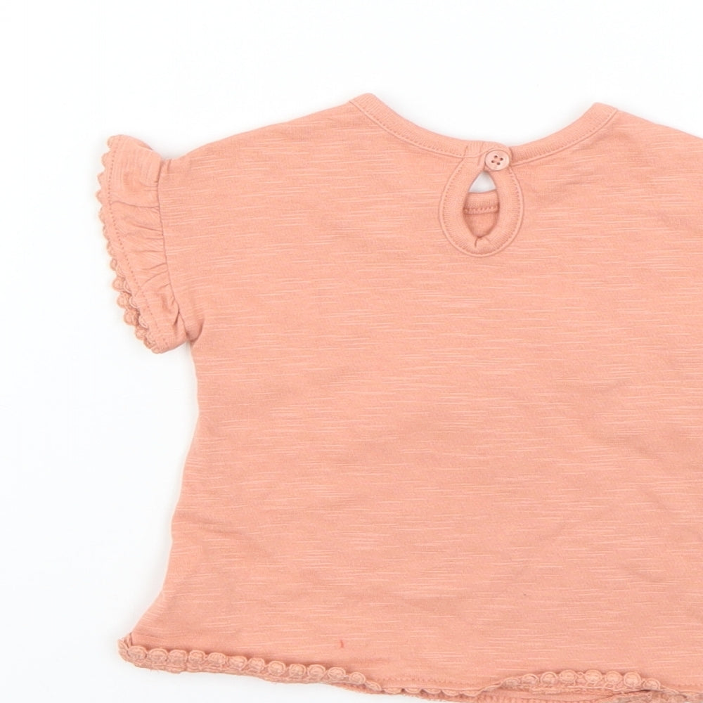 Brand and care label for George Baby Pink Basic T-Shirt, size 0-3, Months