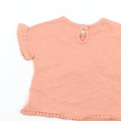 Brand and care label for George Baby Pink Basic T-Shirt, size 0-3, Months