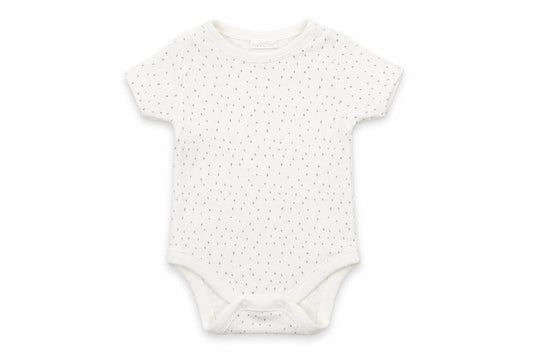Front view of Next Baby White Polka Dot Babygrow One-Piece, size 0-3, Months
