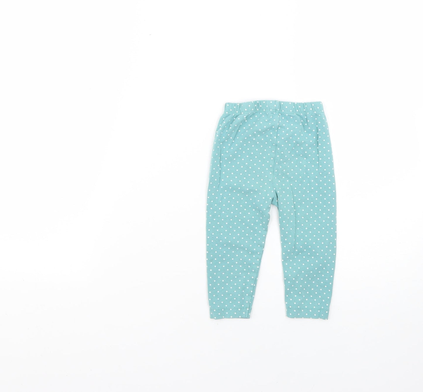 Nutmeg Baby Blue Polka Dot  Cropped Leggings Size 6-9 Months