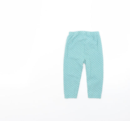 Nutmeg Baby Blue Polka Dot  Cropped Leggings Size 6-9 Months