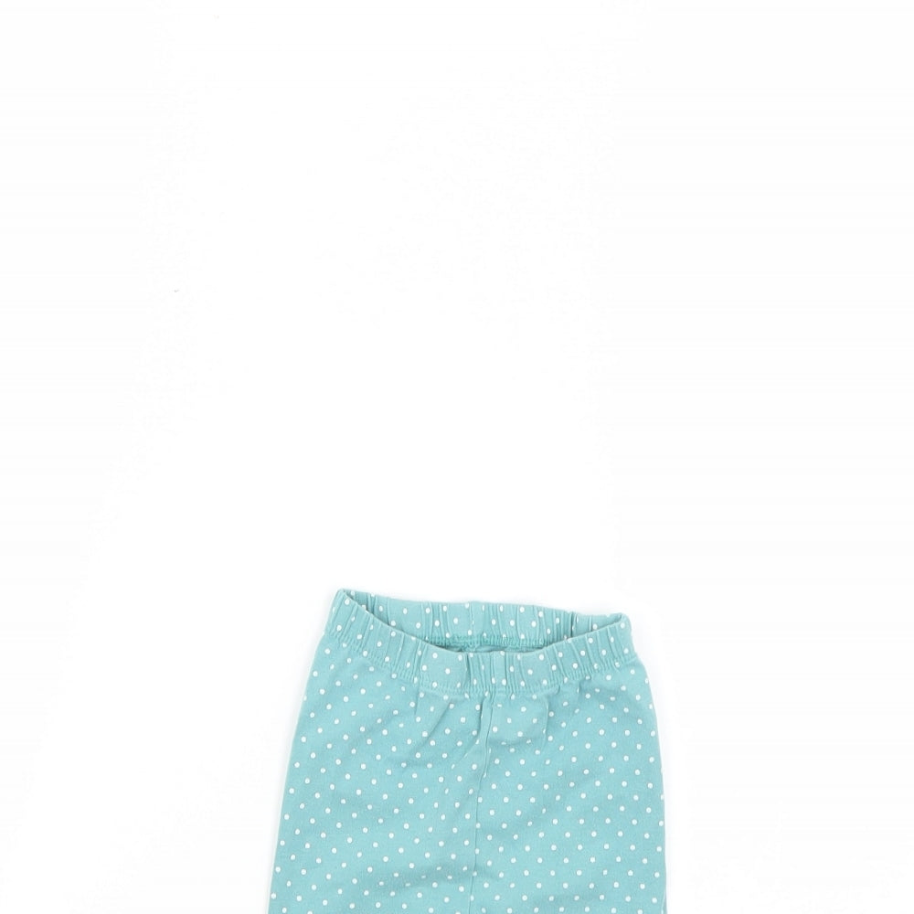 Nutmeg Baby Blue Polka Dot  Cropped Leggings Size 6-9 Months