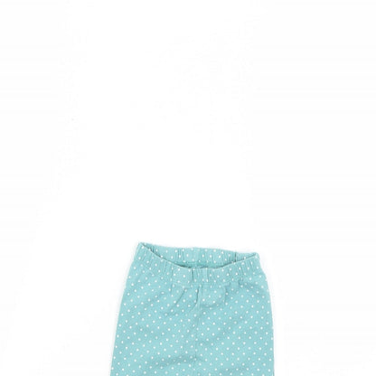 Nutmeg Baby Blue Polka Dot  Cropped Leggings Size 6-9 Months