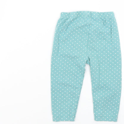 Nutmeg Baby Blue Polka Dot  Cropped Leggings Size 6-9 Months