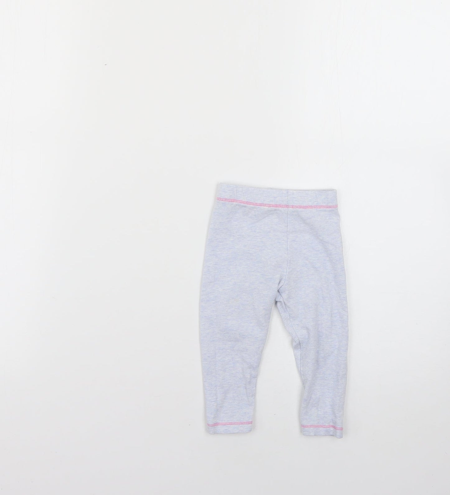 F&F Baby Blue Striped  Cropped Leggings Size 6-9 Months
