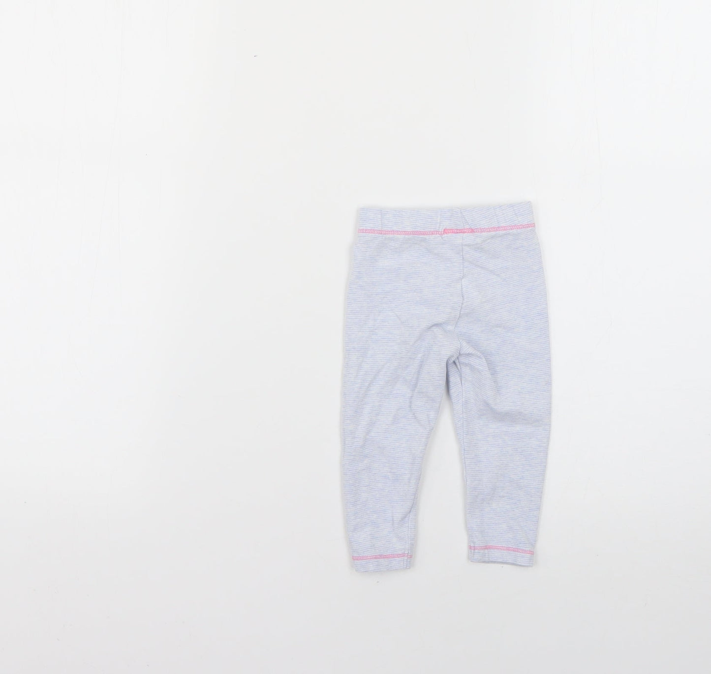 F&F Baby Blue Striped  Cropped Leggings Size 6-9 Months