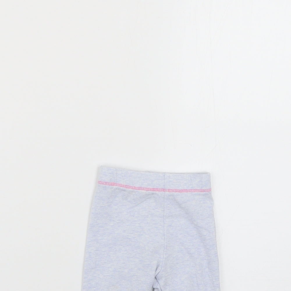 F&F Baby Blue Striped  Cropped Leggings Size 6-9 Months