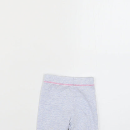 F&F Baby Blue Striped  Cropped Leggings Size 6-9 Months