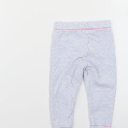 F&F Baby Blue Striped  Cropped Leggings Size 6-9 Months