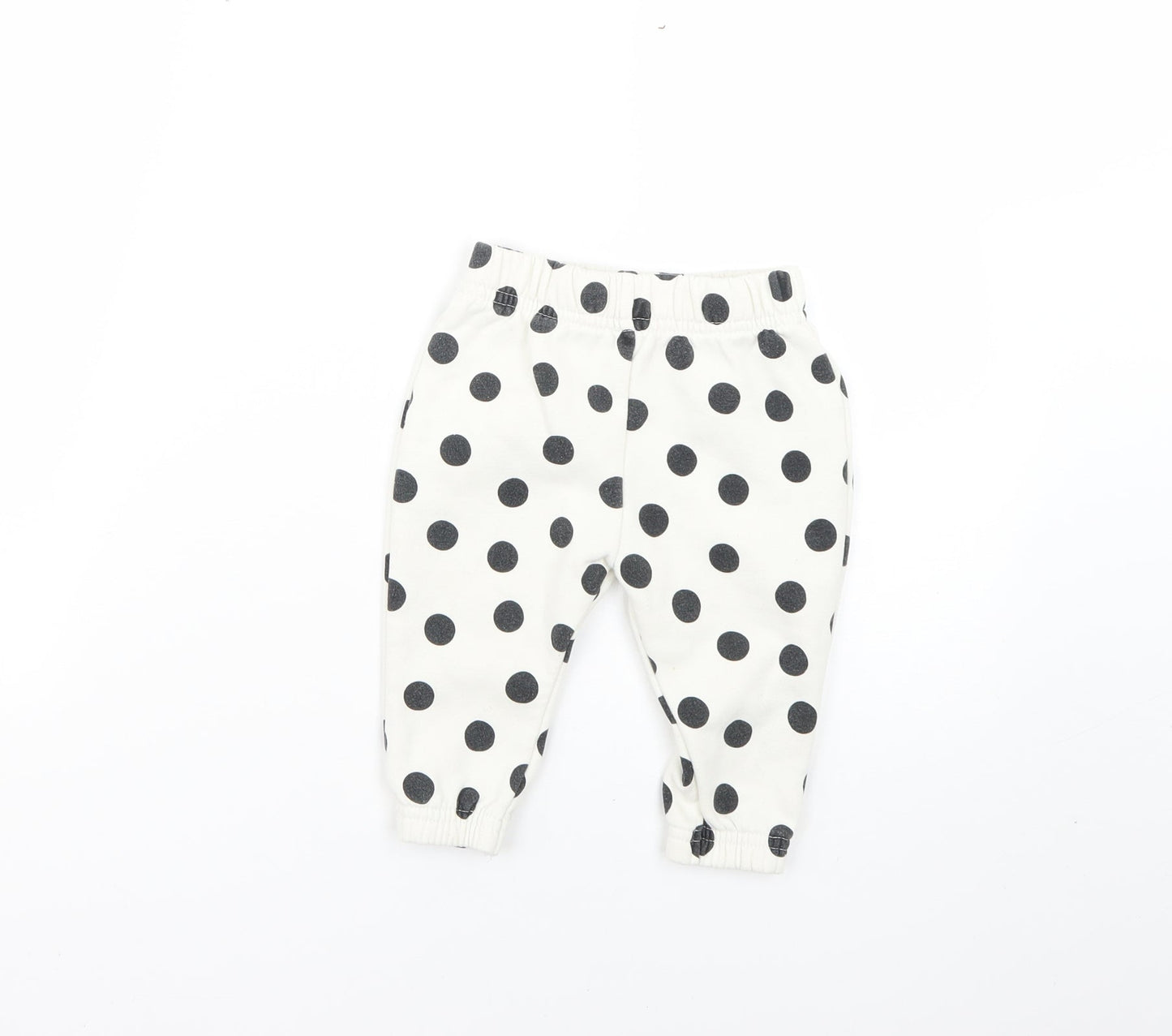 Primark Baby White Polka Dot  Jogger Trousers Size 6-9 Months