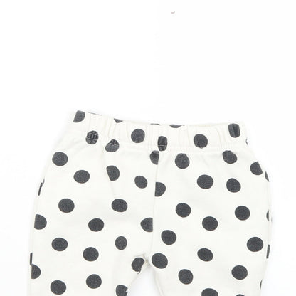 Primark Baby White Polka Dot  Jogger Trousers Size 6-9 Months